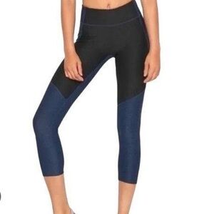 Outdoor Voices Navy/Charcoal Colorblock Leggings Size XS